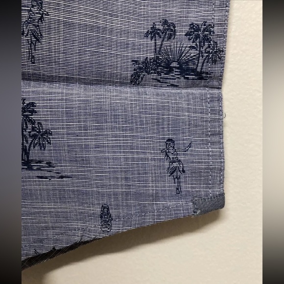 Flag & Anthem Mens Hawaii Shirt Button Up Adult Medium Navy Blue Lightweight NWT - Picture 8 of 13